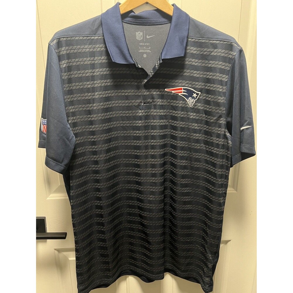 NFL New England Patriots Nike Dri-Fit Polo Golf Shirt Navy Blue Men's Large
